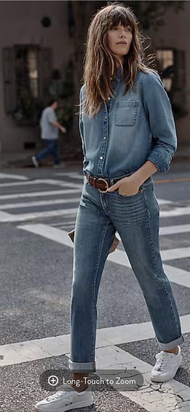 J Jill The Boyfriend Jeans women's 12 Blue Denim straight leg ankle
